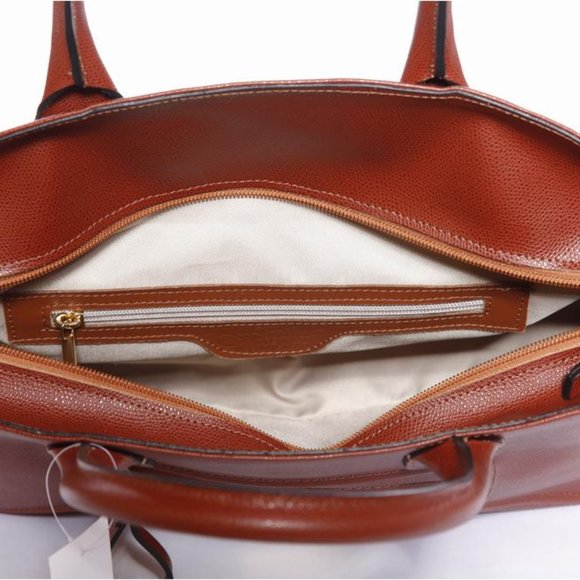 Assetou Brown Italian Oversized Office Handbag - Picture 5 of 5